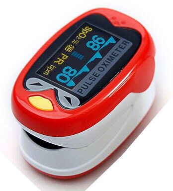 oximetro recargable Oxímetro de pulso para dedo infantil recargable SpO2 pediátrico medidor de saturación de oxígeno en sangre Neonatal niños OLED: Rojo