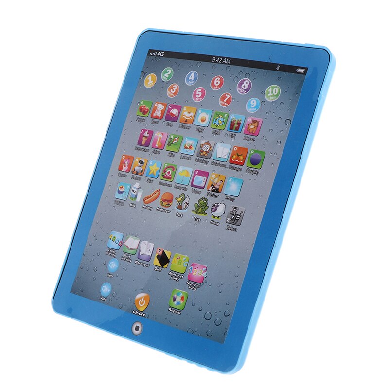18.5*14*2Cm Leunend Educatief Speelgoed Kind Kids Computer Tablet Engels Leren Speelgoed: blue