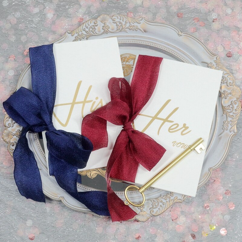 Ins Koreaanse Stijl Europese Stijl Bruid En Bruidegom Bruiloft Gelofte Kaart Gezworen Card Chiffon Lint