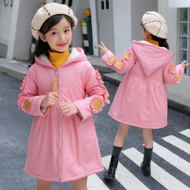 Girls Hoodies Winter Jackets for Girls Teenage Winter Coats Children Wintercoat Kids Warm Outerwear Girls Winter Trench Coat