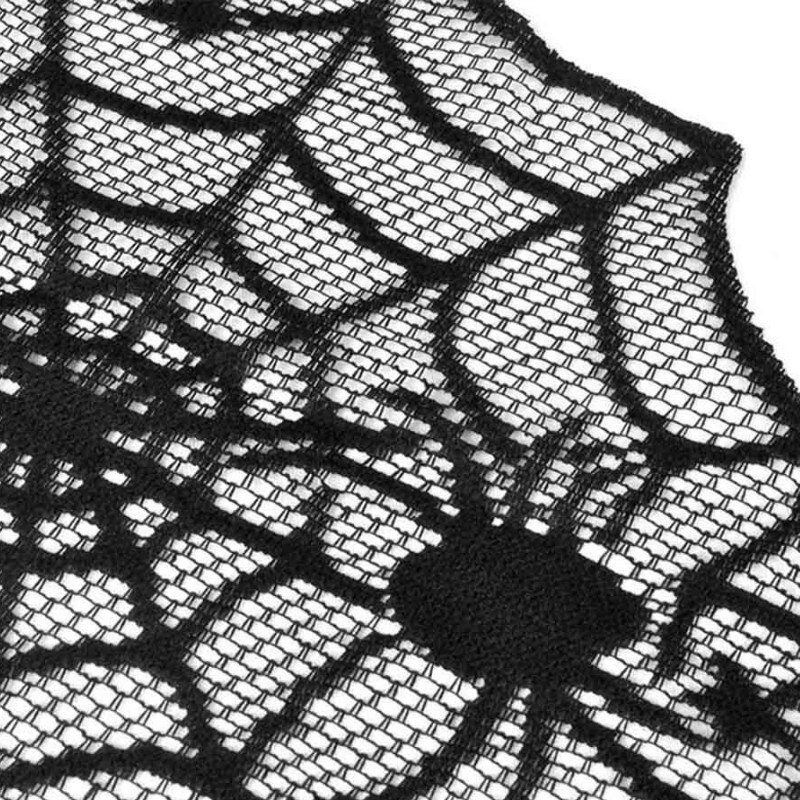 45x183cm Halloween Spider Web Table Runner Black Lace Tablecloth Halloween Table Decor Festival Party Supplies