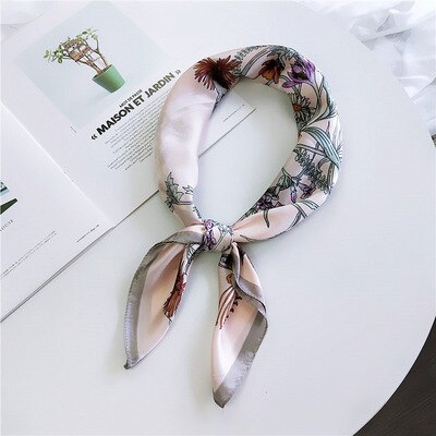 Femme hiukset solmio nauha kaula wear bandana naisten silkkihuivi print hijab huivi neliöpää tyylikäs nainen: 10