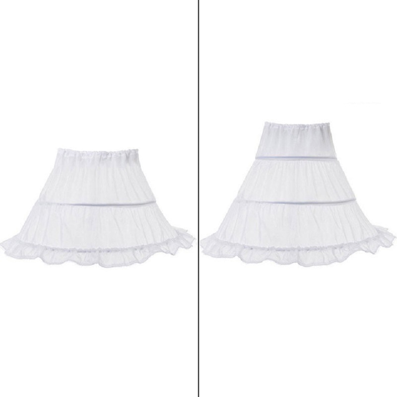 Meninas petticoat 2-3 aros princesa acessórios completo deslizamento flor menina crinoline saia chilren fonte de festa por 2-14 anos