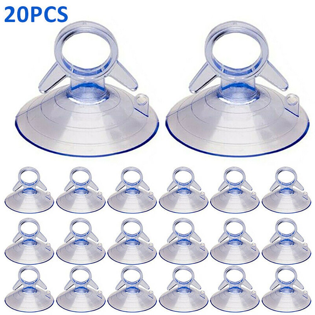 Ventosas de plástico para ventana de coche, accesorios de decoración de ventanas de vidrio, PVC, transparente, 45mm, 20 Uds.