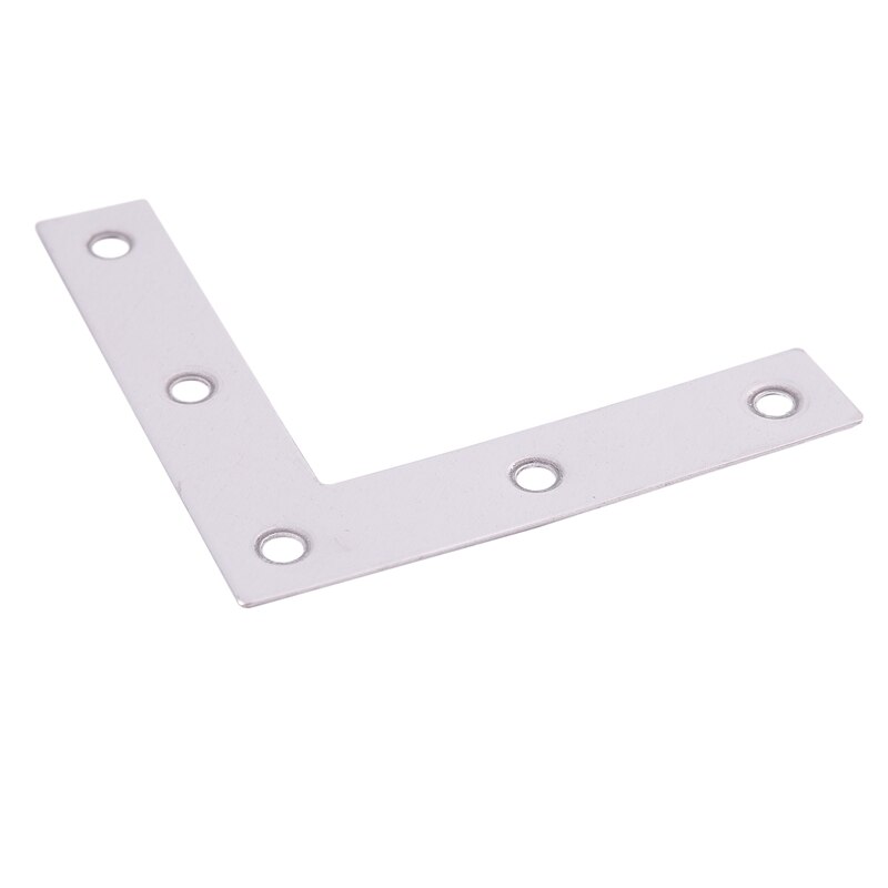 12pcs Angle Plate Corner Brace Flat L Shape Repair Bracket 80x80mm Silver