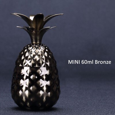 Verre à Cocktail en métal et cuivre, ananas, tasse de Mule de moscou, verre à vin, décorations de maison, accessoires de Bar, utilisation au Restaurant: Mini 60ml bronze