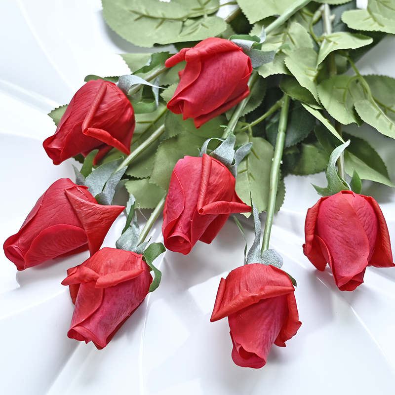 7 Uds. De rosas artificiales, flores de seda de tacto Real para el hogar, mesa de boda, ramo, decoración de: Champán
