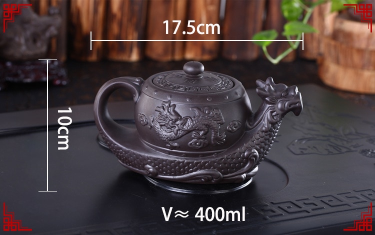 Buy Handmade Yixing Teapot 300cc Purple Clay Zisha Pot Dragon Gongchun