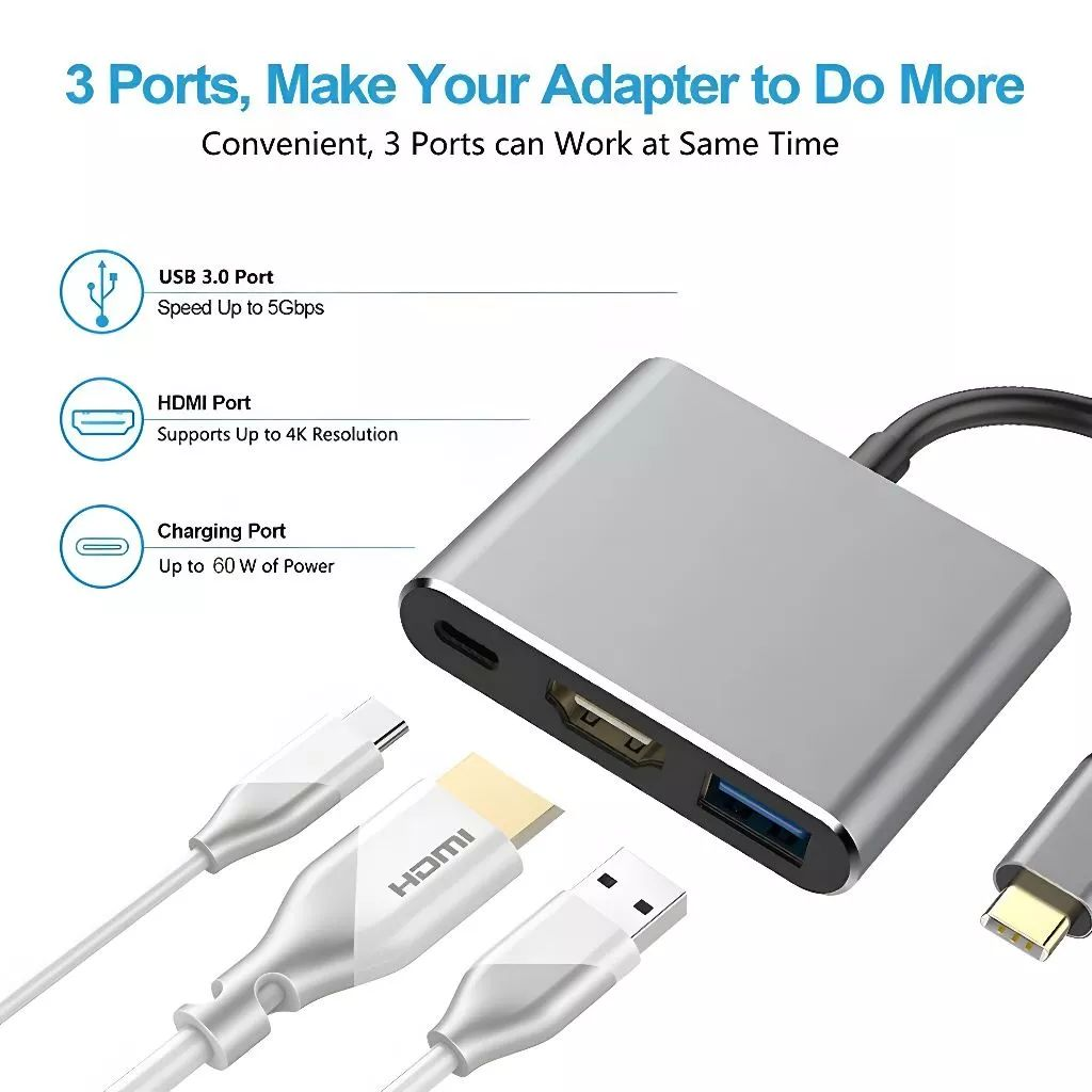 adapter USB-C OTG Centrum USB C robić HDMI 4K HDMI i PD z szybkim ładowaniem, wieloportowy Centrum USB