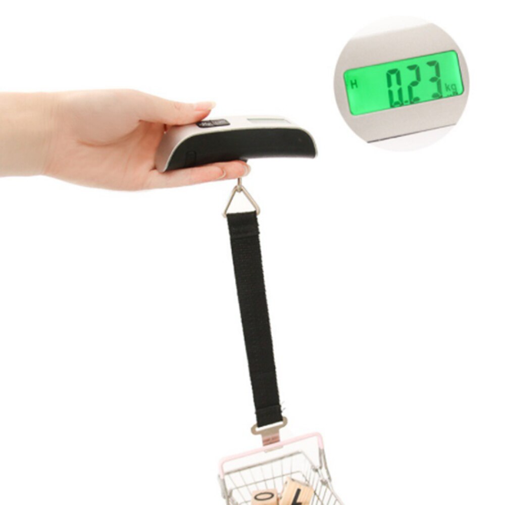 Portable Scale Digital LCD Display 50kg Handheld Suitcase Travel Bag Weight Hook Electronic Weighing Scale