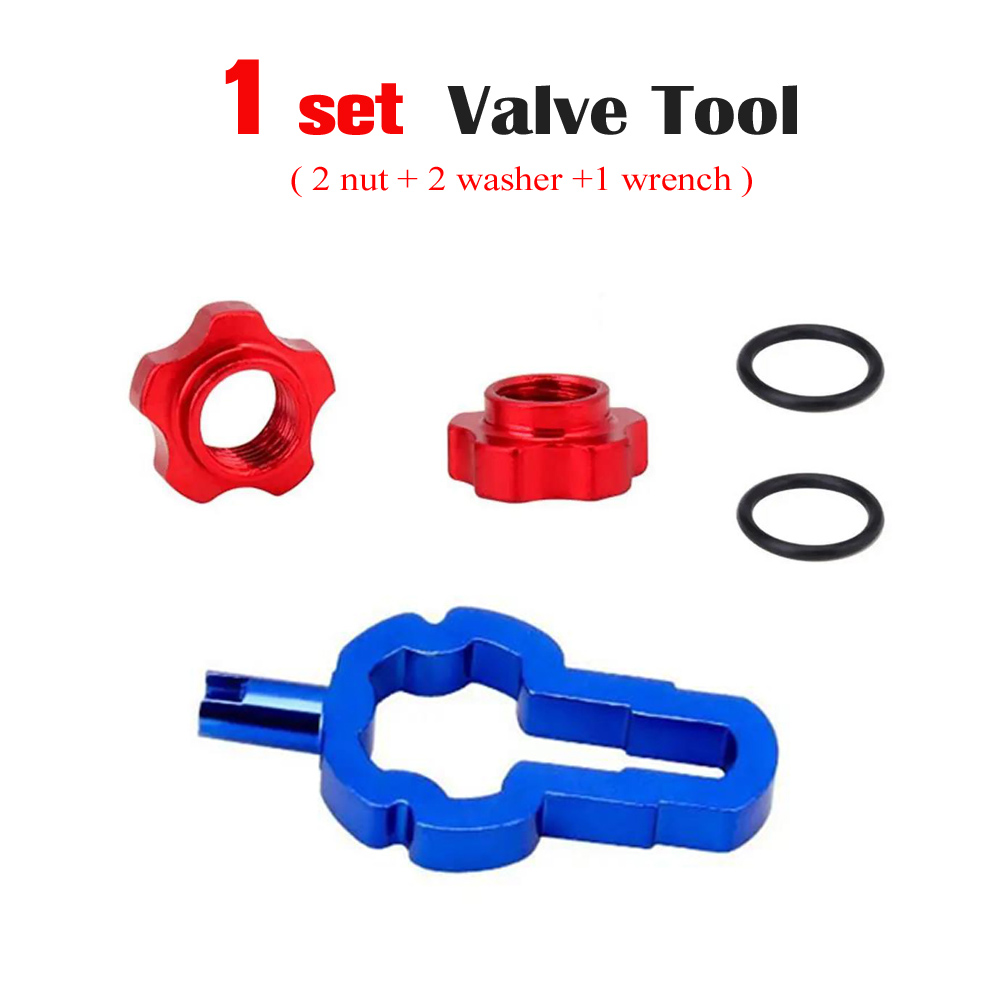 4 IN 1 Bicycle Vacumm Tubeless Presta Valve Nut Bike Nozzle Lock Tire Valve Rim Conversion Nut with Install Wrench: Brown