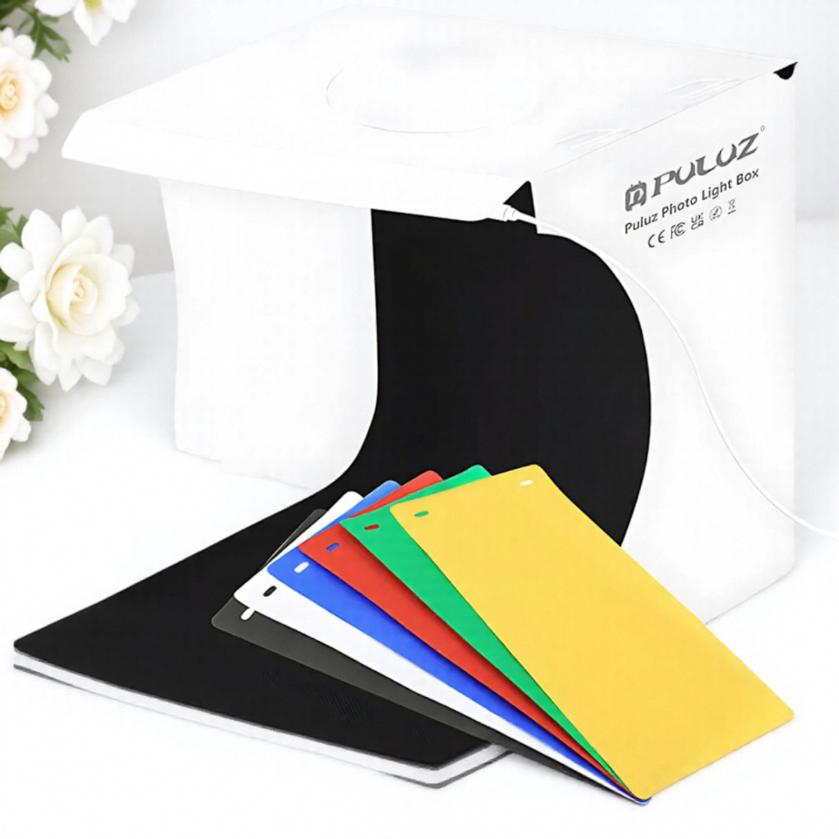 Mini Studio 20 cm tragbare faltbare Softbox LED-Lichtbox, Beleuchtung für Stillleben und Produktfotografie, 6 farbige Hintergründe