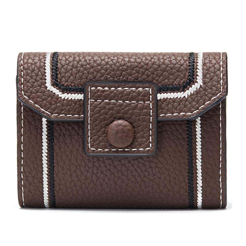 Porte-carte de crédit femmes blocage femelle boîte 26 cartes d'identité portefeuille tenir Rfid organisateur Litchi Grain cuir lignes contrastantes