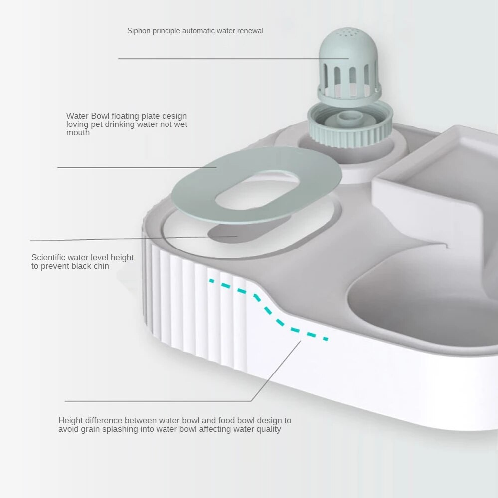 Automatic Pet Cat Bowl Dog for Cat Feeder Bowls Kitten Food Drinking Fountain 3L Capacity Dual-use Puppy Feeding Waterer Product