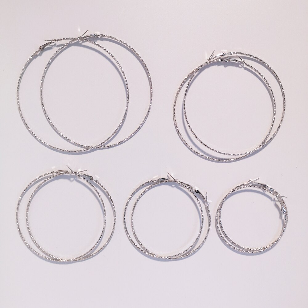 BLIJERY Glanzende Twisted Grote Hoepel Oorbellen voor Vrouwen Sieraden Basketbal Brincos Temperament Ronde Cirkel Oorbellen Boucles d'oreill