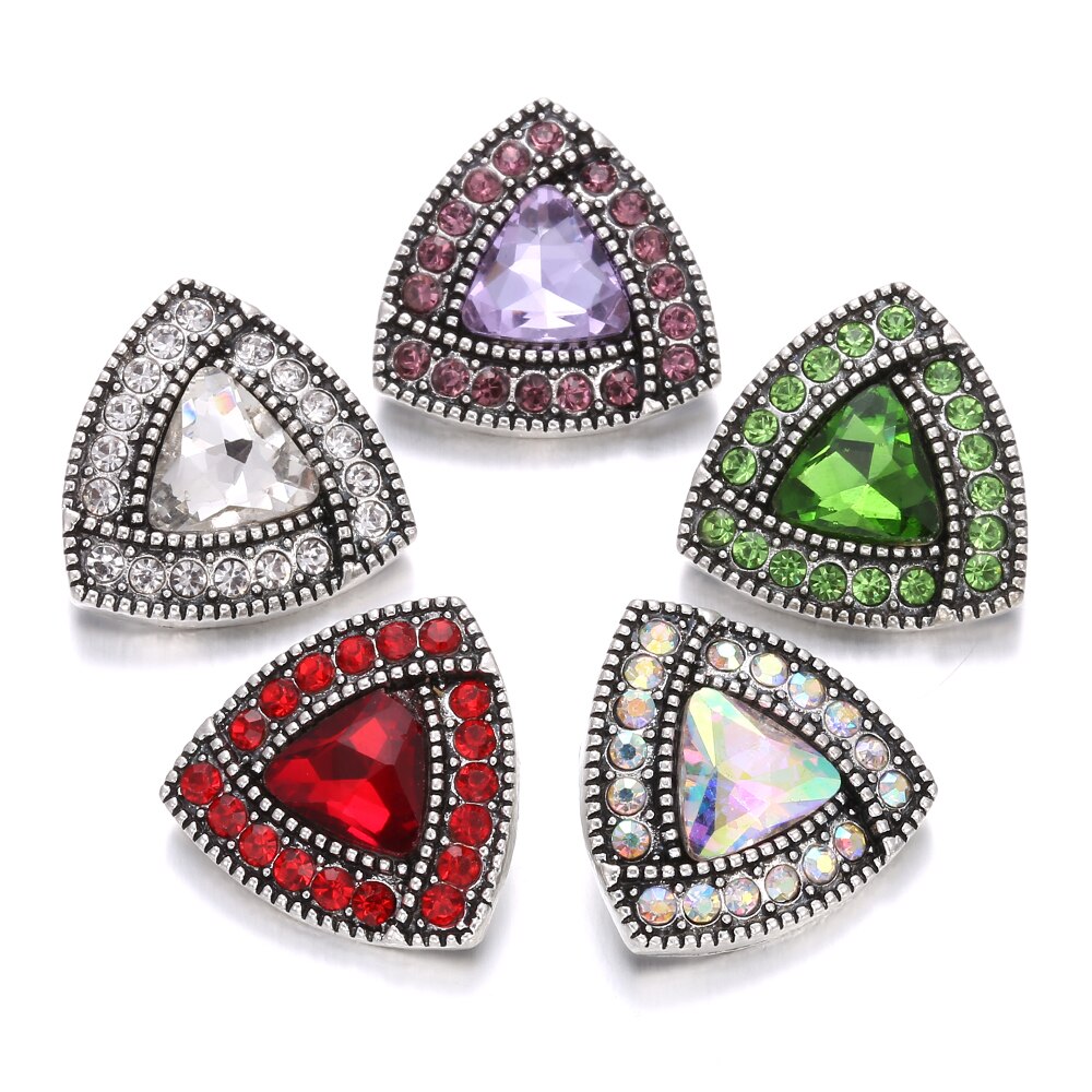 6 stks/partij Snap Sieraden DIY Crystal Rhinestone 18mm Bloem Snap Knoppen Fit 18mm Snap Armbanden Bangles Vrouwen knop Sieraden: 29