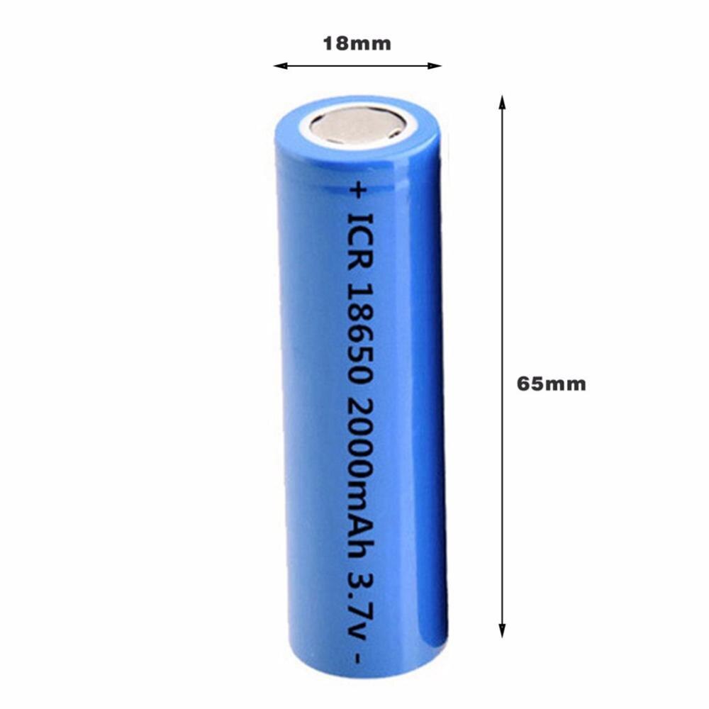 18650 Battery CR18650 Rechargeable Battery 3.7V 2000mAh Li-ion Battery Cell for DIY Power Tool Battery Flashlight Solar light