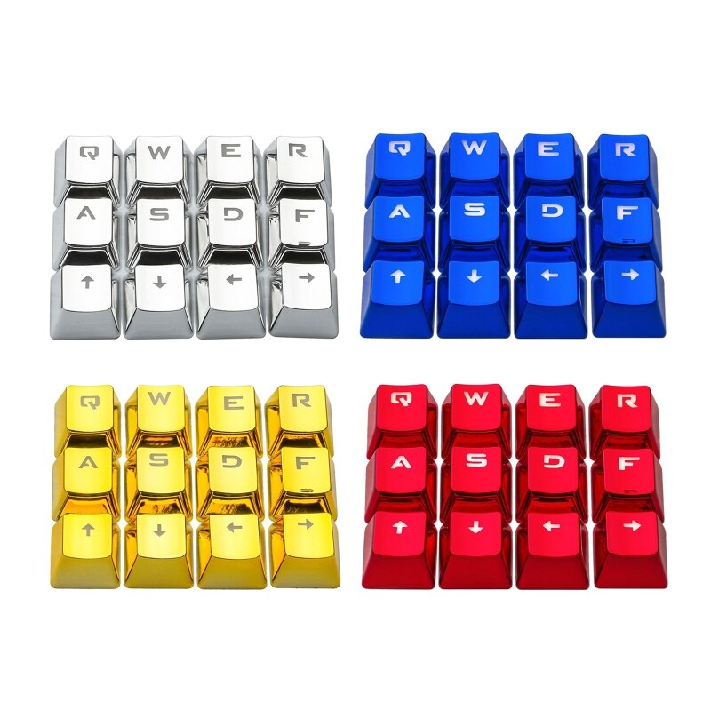 12 Mechanical Keyboard PBT Electroplated Metal Texture Cruciform Keycaps