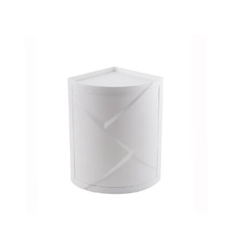 Bathroom rotating triangle rack suction wall storage finishing rack kitchen bathroom dustproof storage cabinet corner rack: White (small)