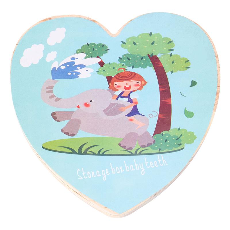 1 Pc Baby Teeth Keepsake Box Tooth Fairy Holder Wooden for Childhood(Sky-blue): Sky blue English