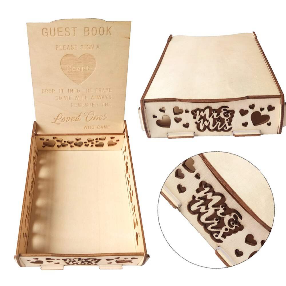 Neue Holz Unterschrift Kasten für Hochzeit Gäste Nachricht Verlassen Dekoration Hochzeit Gästebuch Speicher Karte boxs
