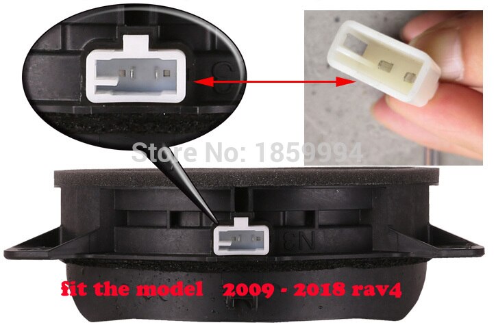 Adaptateur de tapis de haut-parleur stéréo pour porte avant et arrière, fiches de montage à fil, plaques de support, anneau d&#39;espacement 6.5 pouces pour toyota rav4 –
