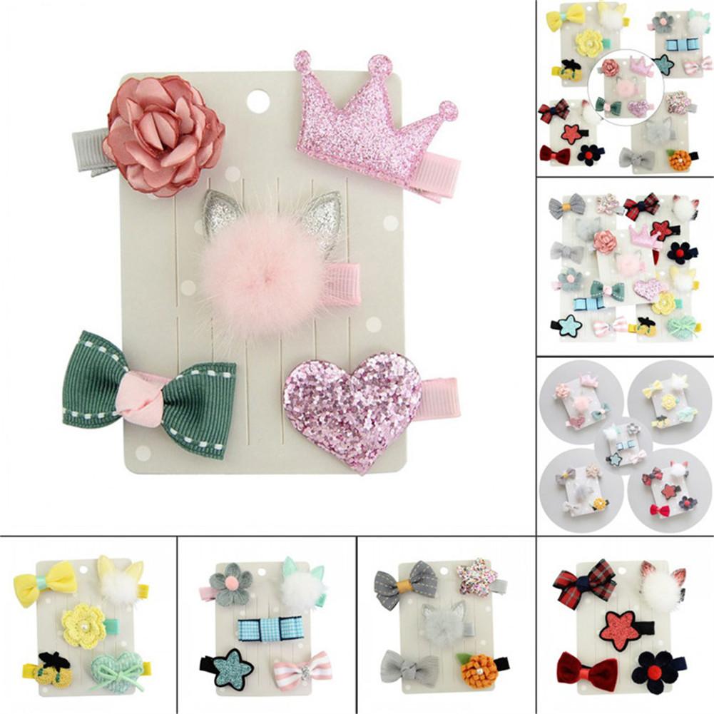 Nette Baby Mädchen Cartoon Pompom Haar Clip Haarnadel Kleinkind Kinder Kinder Haar Zubehör Schöne Bowknot Headwear Haar Hoop Set