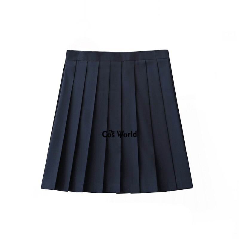 White Navy Blue Summer Navy Sailor Suit Tops Skirts JK High School Uniform Class Uniform Students Cloth: 42cm Skirt / M