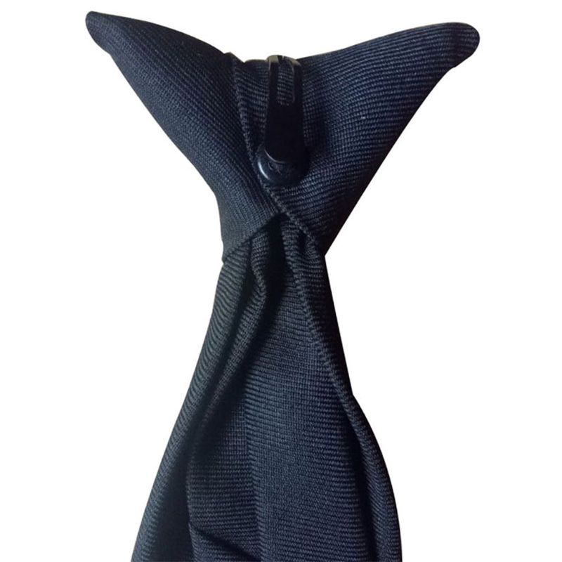 50X8Cm Mens Uniform Effen Zwarte Kleur Imitatie Zijde Clip-On Pre-Gebonden Stropdassen Voor politie Beveiliging Wedding Funeral