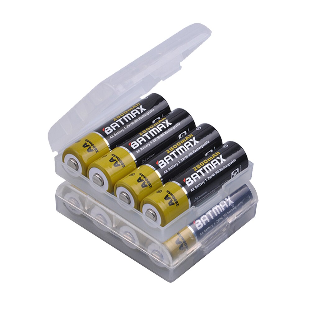1.2v nimh aa batteri aa aaa oppladbart batteri  + 8- spor lader til lommelykter, fjernkontroller, lekebatteri: 8pc aa