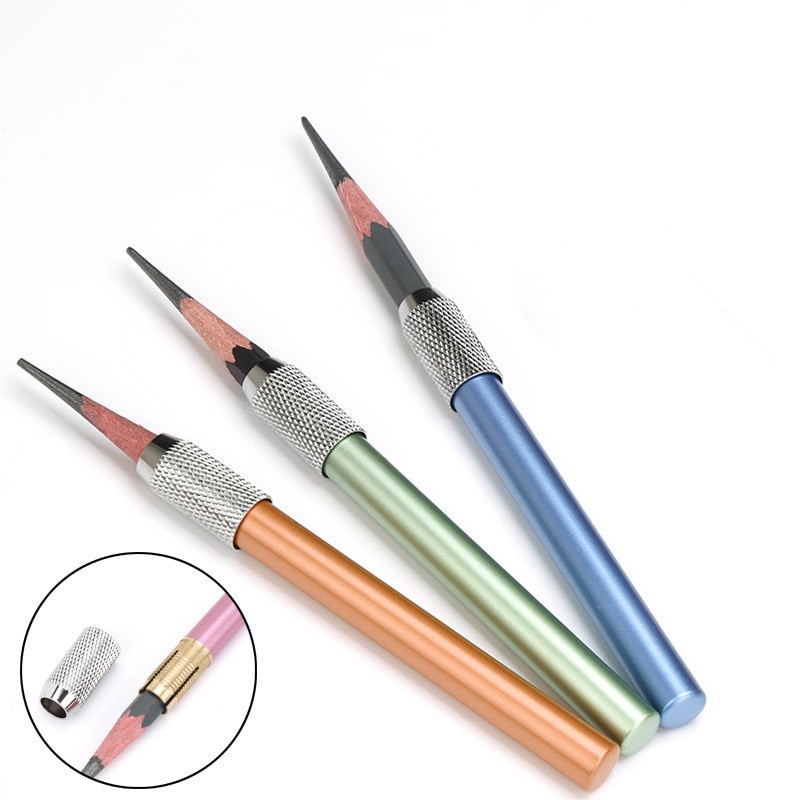 6-color metal pencil extension drawing pencil sleeve extension pencil connector aluminum rod extension rod