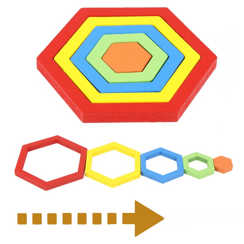 Shape Cognition Board Children's Jigsaw Puzzle Wooden Toys Kids Educational Toy Baby Montessori Learning Match Bricks Toys