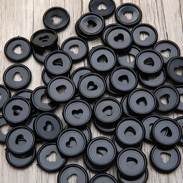 12PCS 23MM Notebook Binding Buckle Mushroom Disc Notebook Binding Notepad Plastic Loose-leaf Plastic Disc Buckle Paper Clip Ring: black