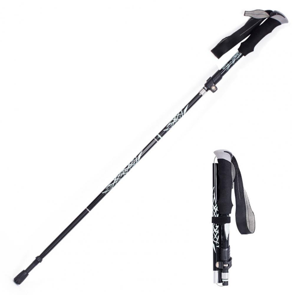 Auminum Alloy Telescopic Ultralight Trekking Anti Shock Pole hiking telescope stick nordic walking stick Shooting Crutch