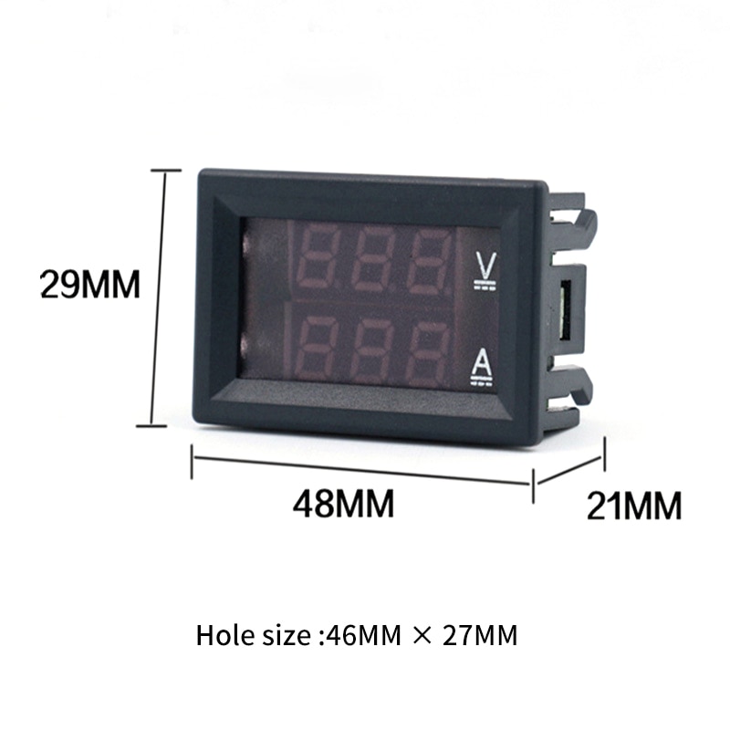 Mini Digital amperímetro del voltímetro con de doble LED DisplayDC 100V 10A Panel Amp de voltaje Auto actual del probador del metro
