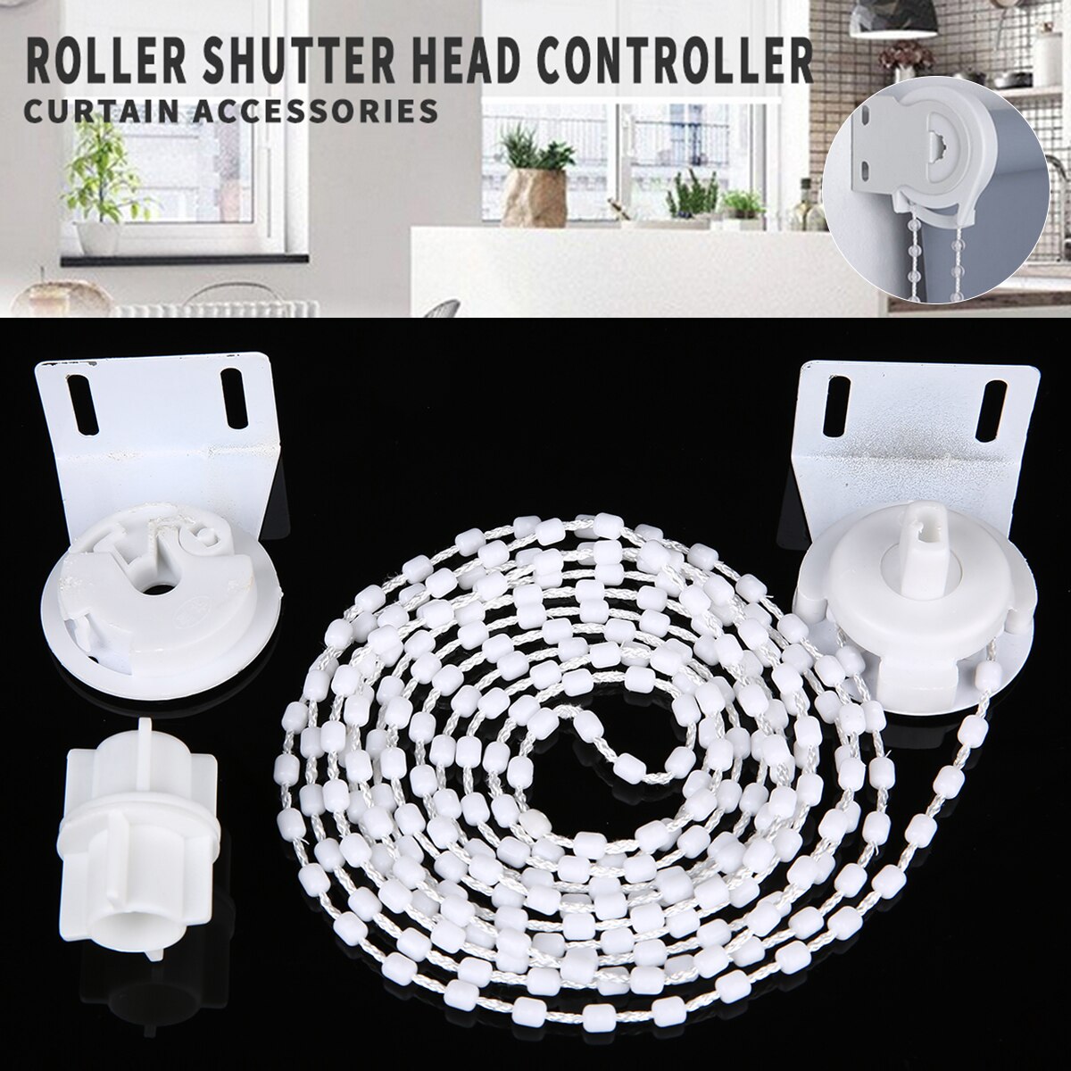 28mm Roller Shutter Head Controller Curtain Accessories Manual Bead Roller Blinds Bathroom Window Curtain Decor