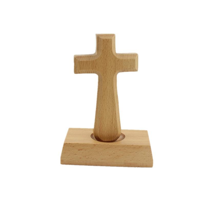 Jesus kryds træ ornamenter massivt træ kristen katolsk kors stående krucifiks vægkrucifiks