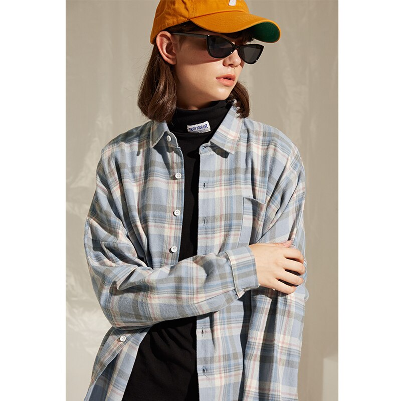 Raibaallu populaire mannen plaid lange mouwen heren casual shirt web celebrity losse shirt