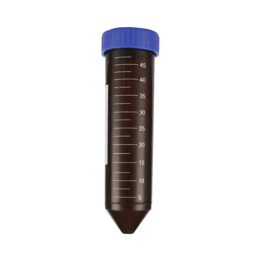 10 Stck 50ml Kunststoff Braun Zentrifuge Reagenzglas mit Skala Linie Schraube Kappe Kegel Unten Labor analysieren Sonde Container