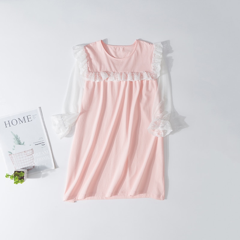 Kids Girls Nightgown Nightdress England Style Sleepwear Long Sleeves Homewear Girls' Princess Nightgowns Spring Clothes