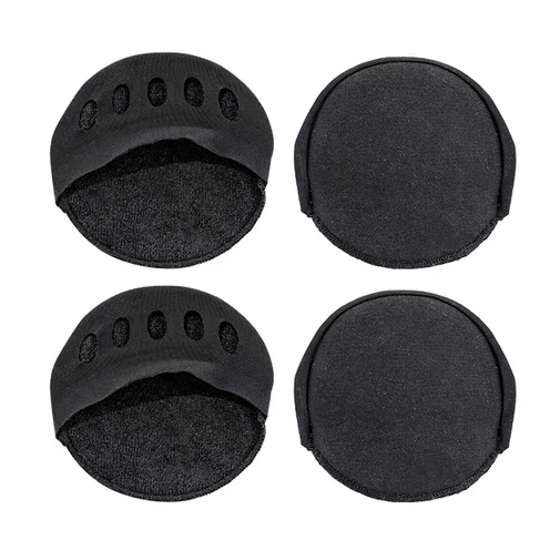 2/4 paar Vijfteenen Voorvoet Pads voor Dames Hoge Hakken Halve Inlegzolen Onzichtbare Voetpijn Verzorging Schokabsorberende Sokken Teen Pad Inserts: zwart