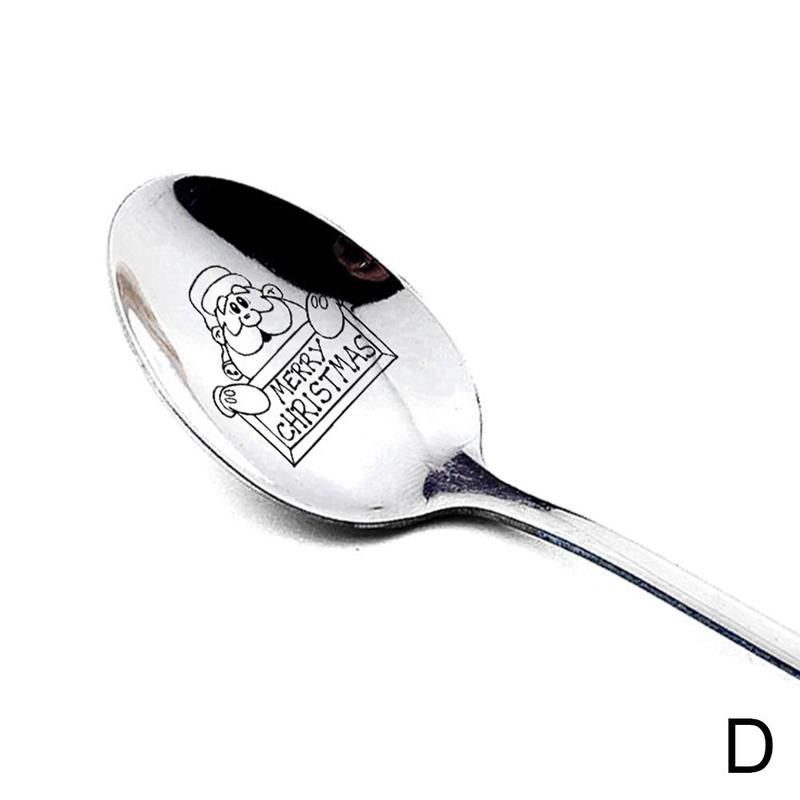 Year Metal Merry Christmas Spoons Xmas Party Tableware Ornaments Christmas Decorations for Home Table Navidad Noel: D