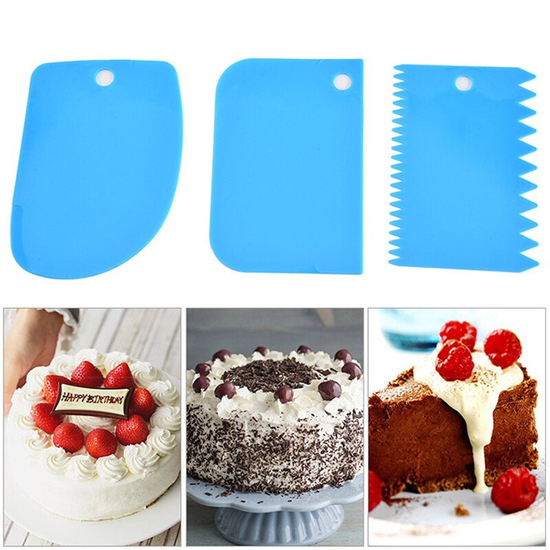 3 stuks/set cake cream spatel diy cake bakken mix schraper spatels fondant gebak uitstekers keukengereedschap fea 889