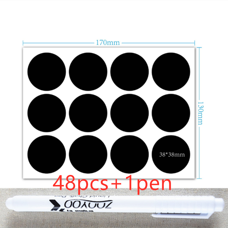4/3/2/1 Pcs White Liquid Chalk Pen Marker Glass Windows Blackboard Stickers Liquid Ink Pen Used on Chalkboard Window White Pen: 48pcs Round