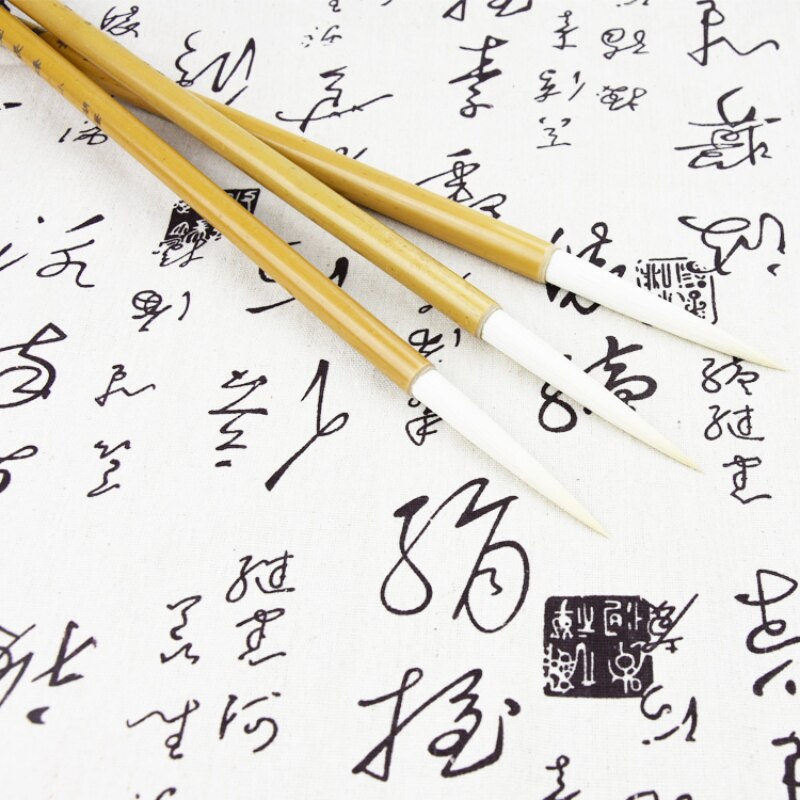 Woolen Hair Calligraphy Brush Set Long Peak Chinese Writing Calligraphy Brush Freehand Traditional Ink Watercolor Painting Brush