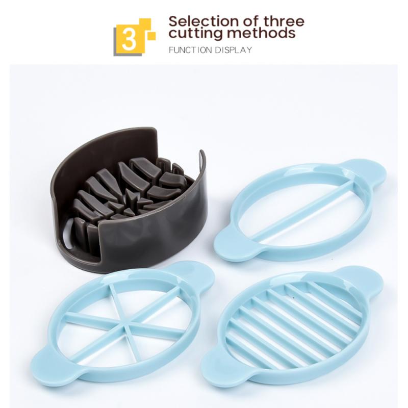 2 Colors Three In One Wheat Straw Egg Cutter Convenient Multifunctional Split Device Food Divider Slicer Egg Slicer Tool