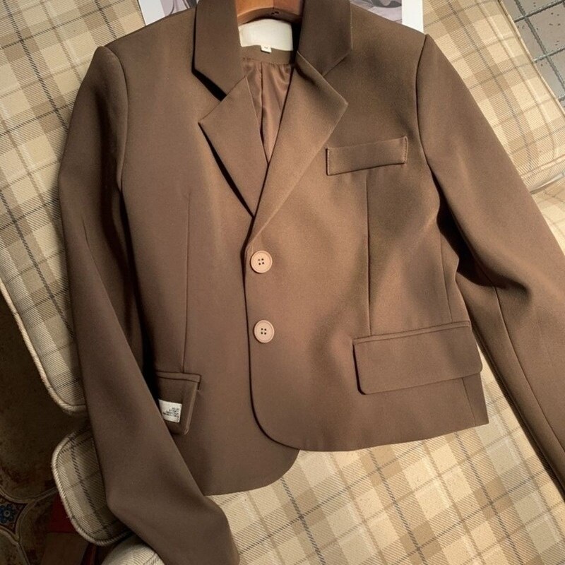 Blazer de Style Streetwear coréen pour femmes, vêtements minimalistes de base, loisirs à manches longues, printemps, nouvelle tendance