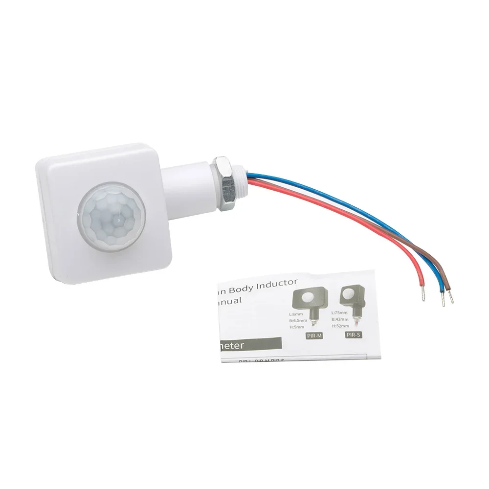 Ac85-265v czujniki ruchu, regulowany przełącznik pir, ultracienki reflektor led, wodoodporny czujnik ruchu na zewnątrz