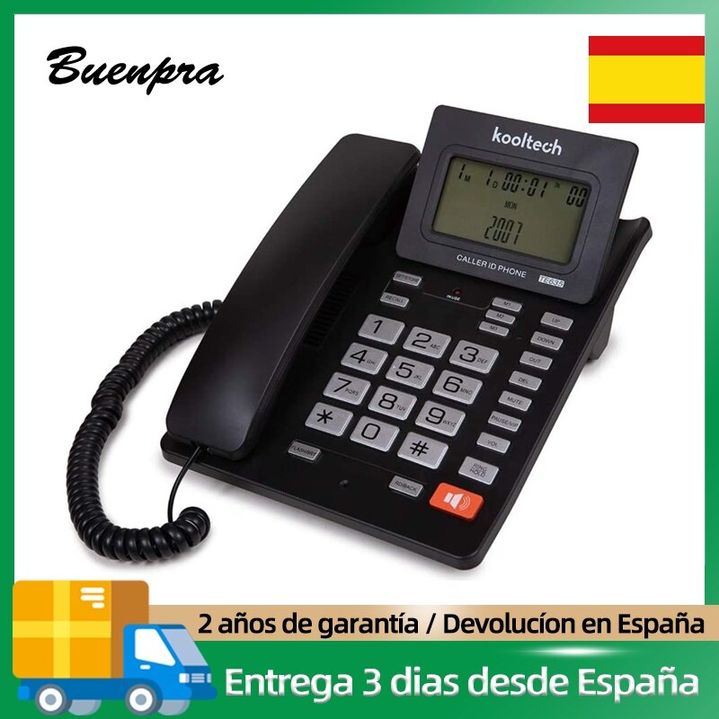 Kooltech Telefono Sobremesa Con Identificación De Llamadas Dispositivo Manos Libres Con Sonido Claro Para Casa Oficina Hotel: TE635