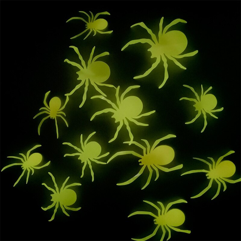 12/24/36Pcs 3D Luminous Spider Wall Sticker Halloween Festival Wedding Decoration DIY Handmade Home Fridge Window Decoration